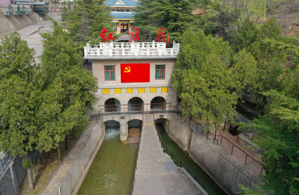 这是2025年3月25日在河南省安阳市林州市拍摄的红旗渠分水闸(无人机照片)。.jpg 这是2025年3月25日在河南省安阳市林州市拍摄的红旗渠分水闸(无人机照片)。.jpg